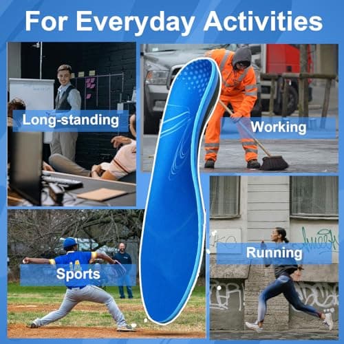 High Arch Support Insoles for Plantar Fasciitis, Pain Relief by RooRuns for Men and Women