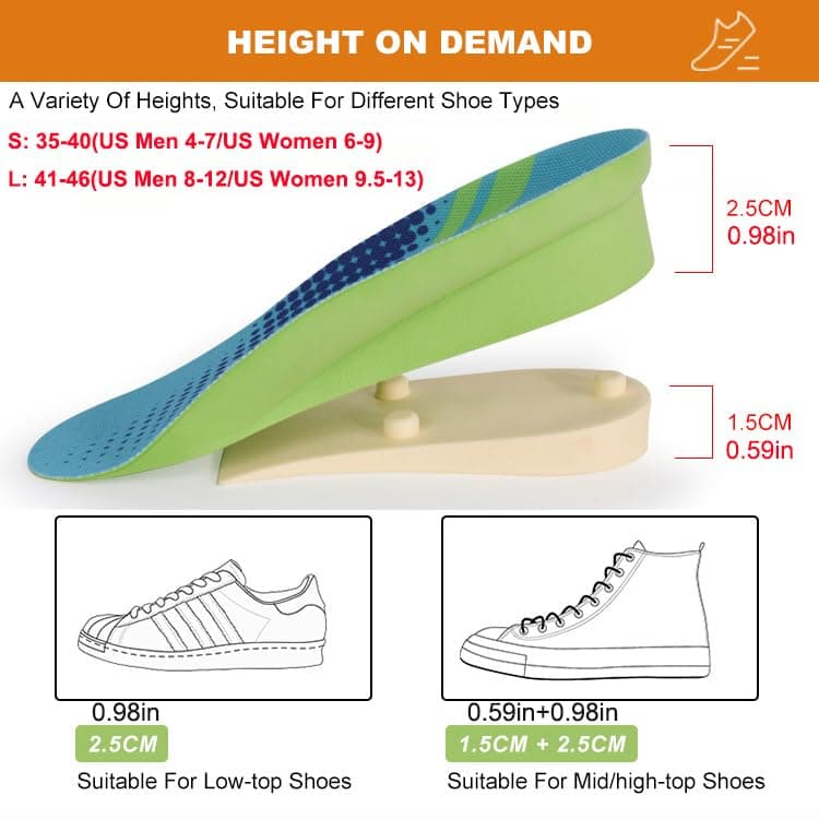 RooRuns PU Heel Lifts for Shoes, Orange L
