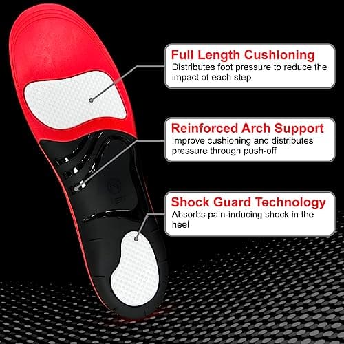High Arch Support Insoles for Plantar Fasciitis Pain Relief