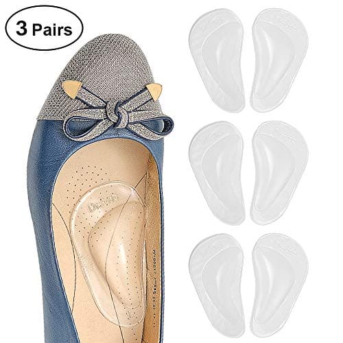 Dr. Foot's Gel Arch Support Insoles for Flat Feet & Plantar Fasciitis, Adhesive Pad - 3 Pairs (Black) — Clear
