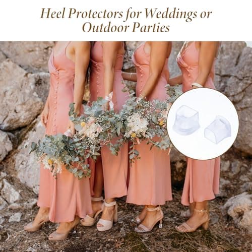 Cobee Anti-Slip Heel Caps, Noise Reducing, Black & Transparent, 8 Pairs for Women's High Heels