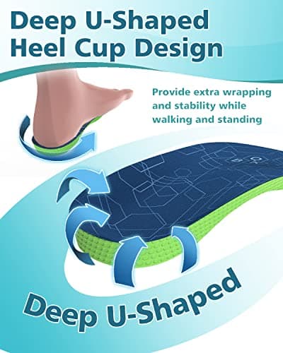 BKB High Arch Support Insoles, Plantar-Fasciitis Relief for Flat Feet and Overpronation