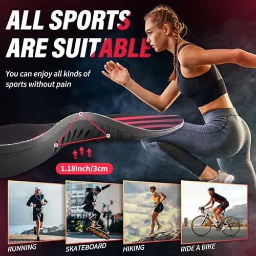 Men's Plantar Fasciitis Insoles - Arch Support & Shock Absorbing Gel for Flat Feet Relief