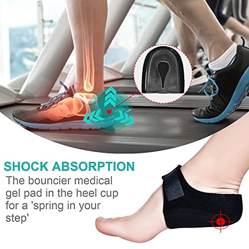Plantar Fasciitis Heel Cups, Black L Size Relief Protectors