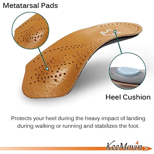 Keemovin 3/4 Arch Support Orthotic Inserts for Plantar Fasciitis