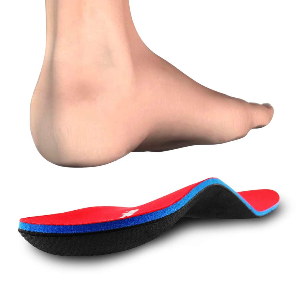 PCSsole Arch Support Insoles for Flat Feet Pain, Plantar Fasciitis Red