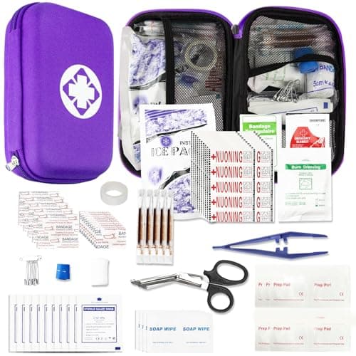 Red 300PCS Home & Hiking First Aid Kit for Emergency Gear — 274Pcs-Purple