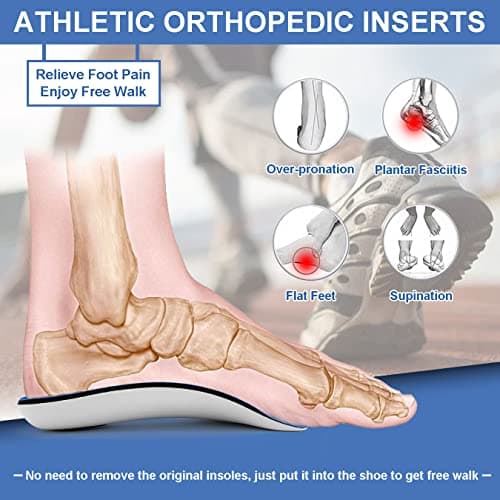 Arch Support Inserts for Plantar Fasciitis, Flat Feet & Foot Pain Relief for Men and Women