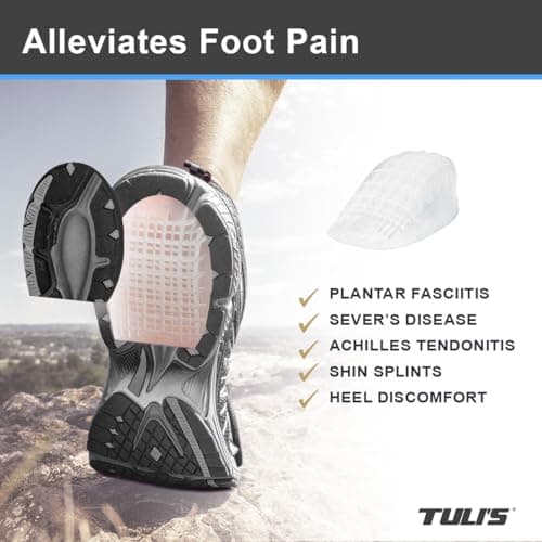 Tuli's Heavy Duty Gel Heel Cups for Shock Absorption, Made in USA