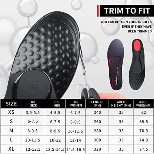 Anti Fatigue Arch Support Insoles for Men and Women - XL