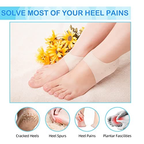 Gel Heel Cups for Men & Women, Breathable Heel Protectors for Foot Conditions
