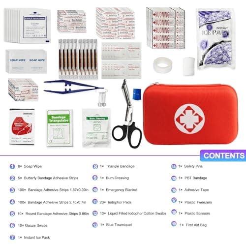 Emergency Survival Kit 275pcs Home Travel Hiking Camping Essentials