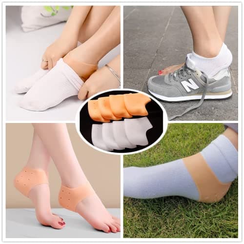 Unisex Silicone Heel Cups for Pain Relief and Cracked Heels