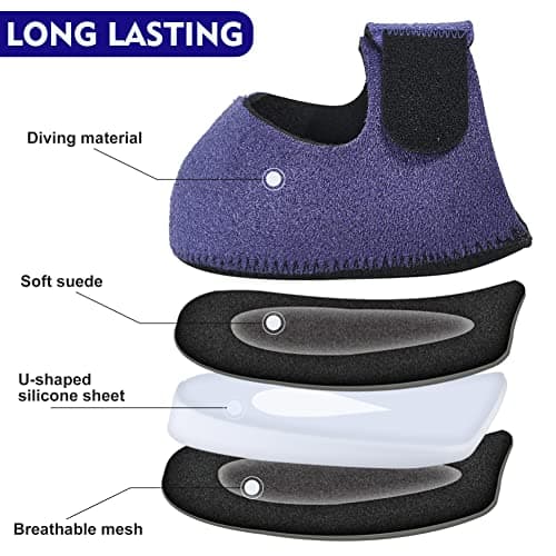 2PCS Gel Heel Protectors for Plantar Fasciitis and Achilles Tendinitis, Blue