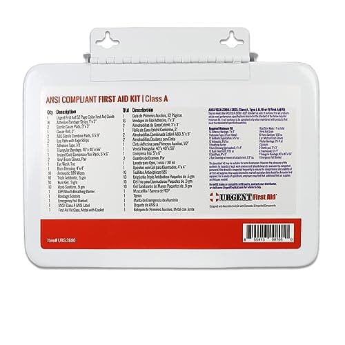 Urgent First Aid OSHA & ANSI 25-Person First Aid Kit, 79 Pieces, USA Assembled