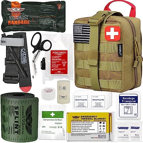 EVERLIT CAT GEN-7 Tourniquet & Splint IFAK for Critical Wounds (Camouflage) — Tan