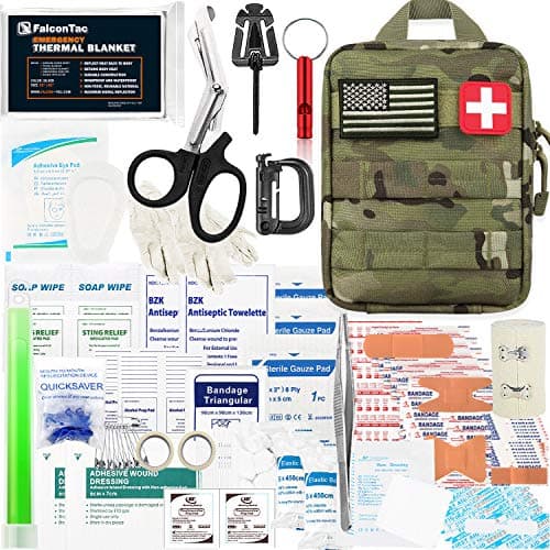 200 Piece First Aid Kit for Outdoor Adventures Tan — Camouflage