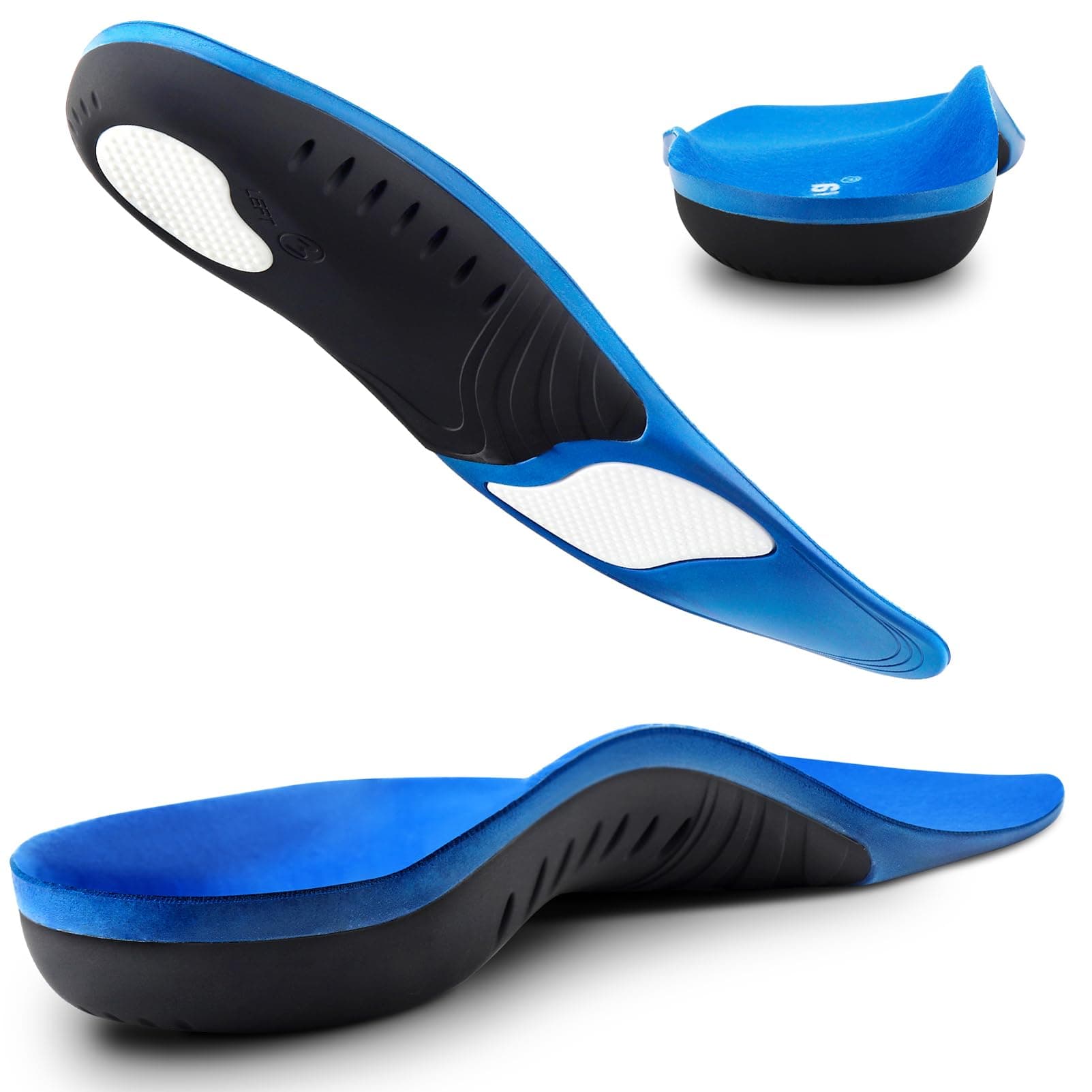 High Arch Support Insoles for Plantar Fasciitis - Gel Running Orthotics for Men and Women