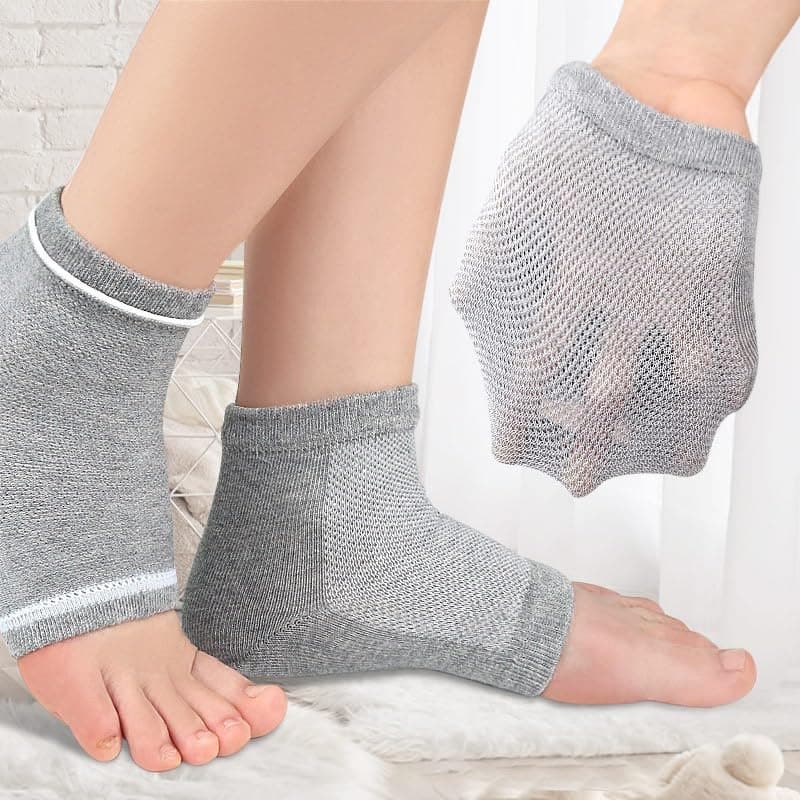 RooRuns Comfortable 2Pcs Gel Compression Sleeve for Haglund's Bump, Achilles Tendonitis & Bursitis Protection - One Size