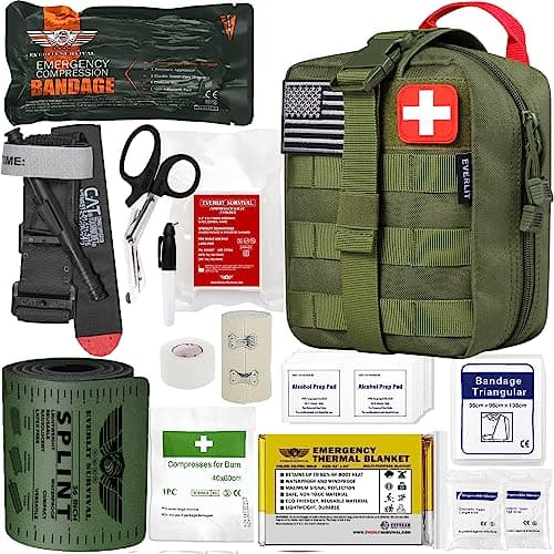 EVERLIT CAT GEN-7 Tourniquet & Splint IFAK for Critical Wounds (Camouflage) — Od Green