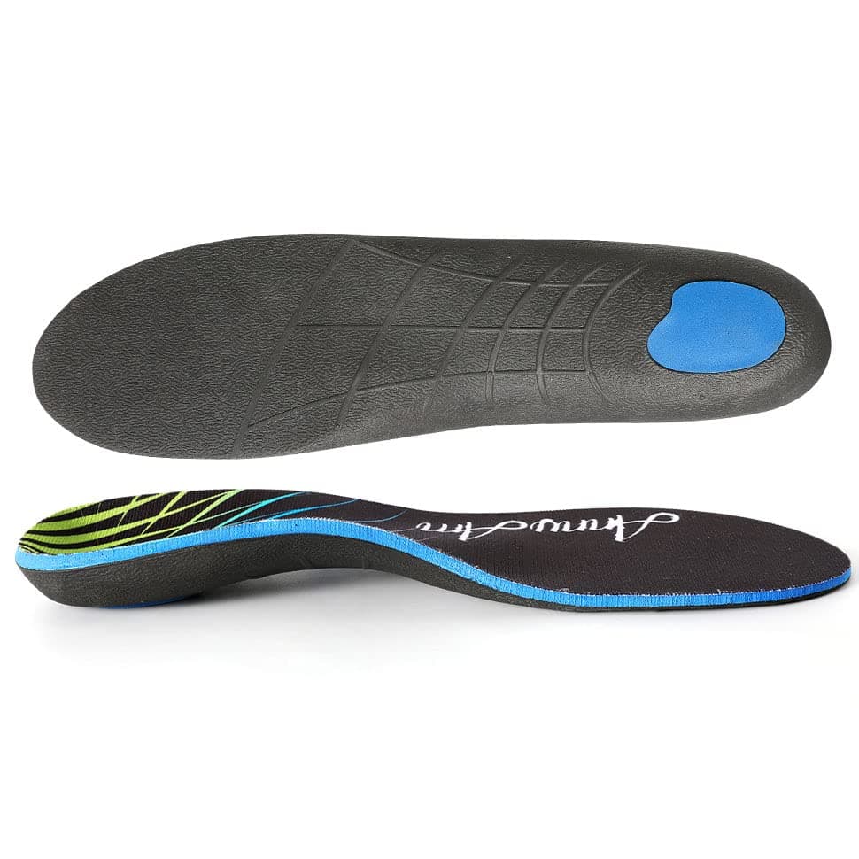 Plantar Fasciitis Relief Insoles for Men and Women Black (Men 4-4.5 | Women 6-6.5) — Black