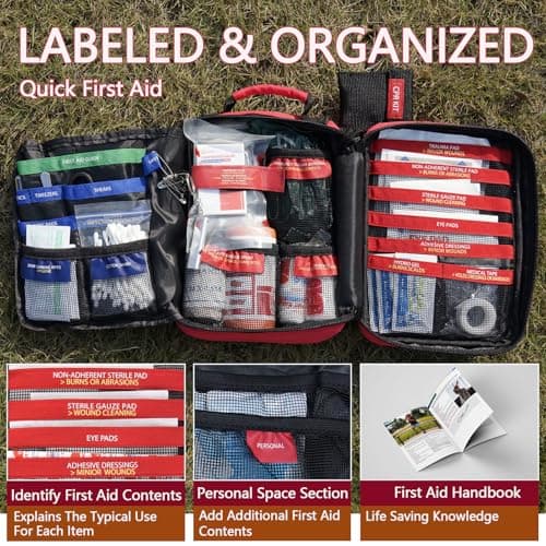 Molle System 265 Piece First Aid Trauma Kit for Cars, Home & More