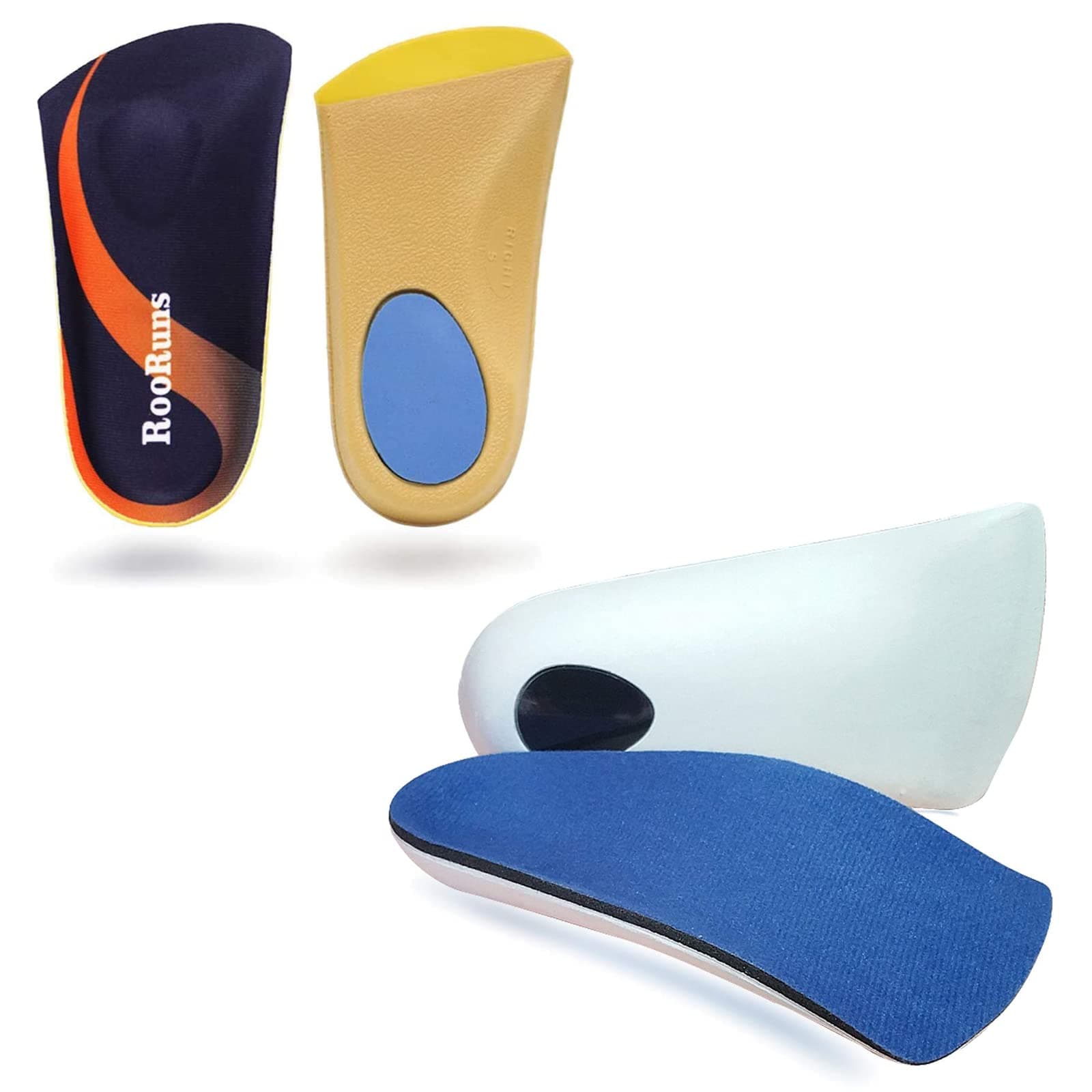 RooRuns 3/4 Arch Support Insoles for Men and Women