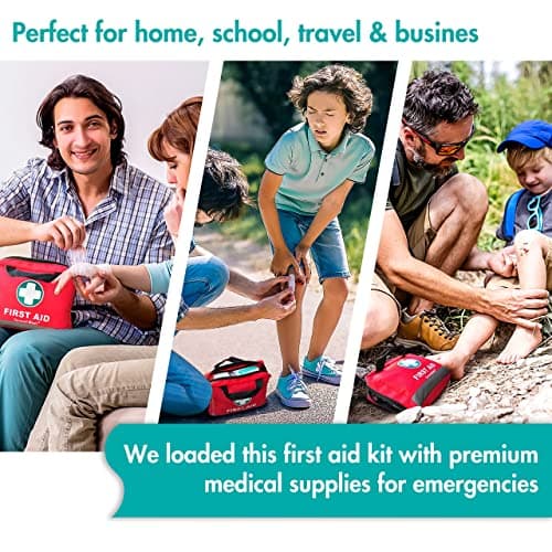 General Medi First Aid Kit - 309 Pieces, Reflective Bag, Bandages, Moleskin, Emergency Blanket