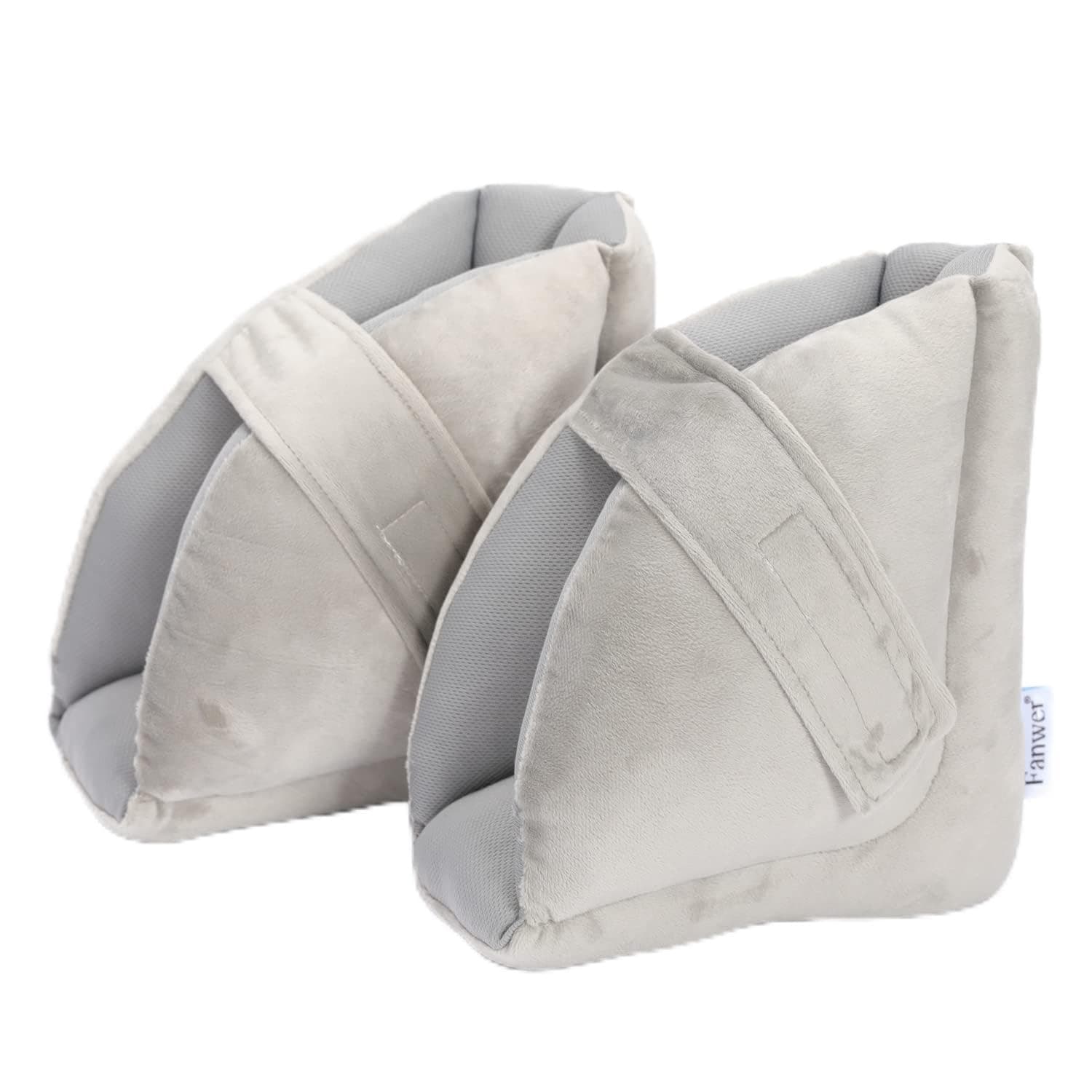 Fanwer Heel Protectors for Pressure Sores - Bedsores Relief, 2 Pcs, Gray