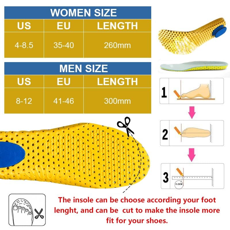 XINIFOOT Breathable Honeycomb Shock Absorbing Insoles for Women's Shoes Ad245