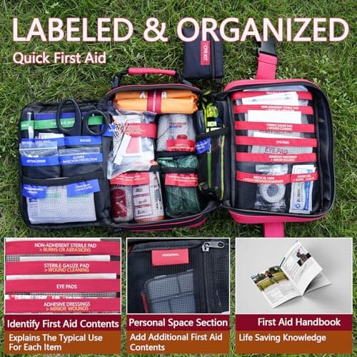 Comprehensive Trauma First Aid Kit with Labelled Compartments - Upgrade 324 Piece Kit