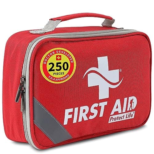Protect Life Business First Aid Kit for Office, School & Commercial Use - 200 Pieces — 250 Pieces (First Aid Medical Kit)