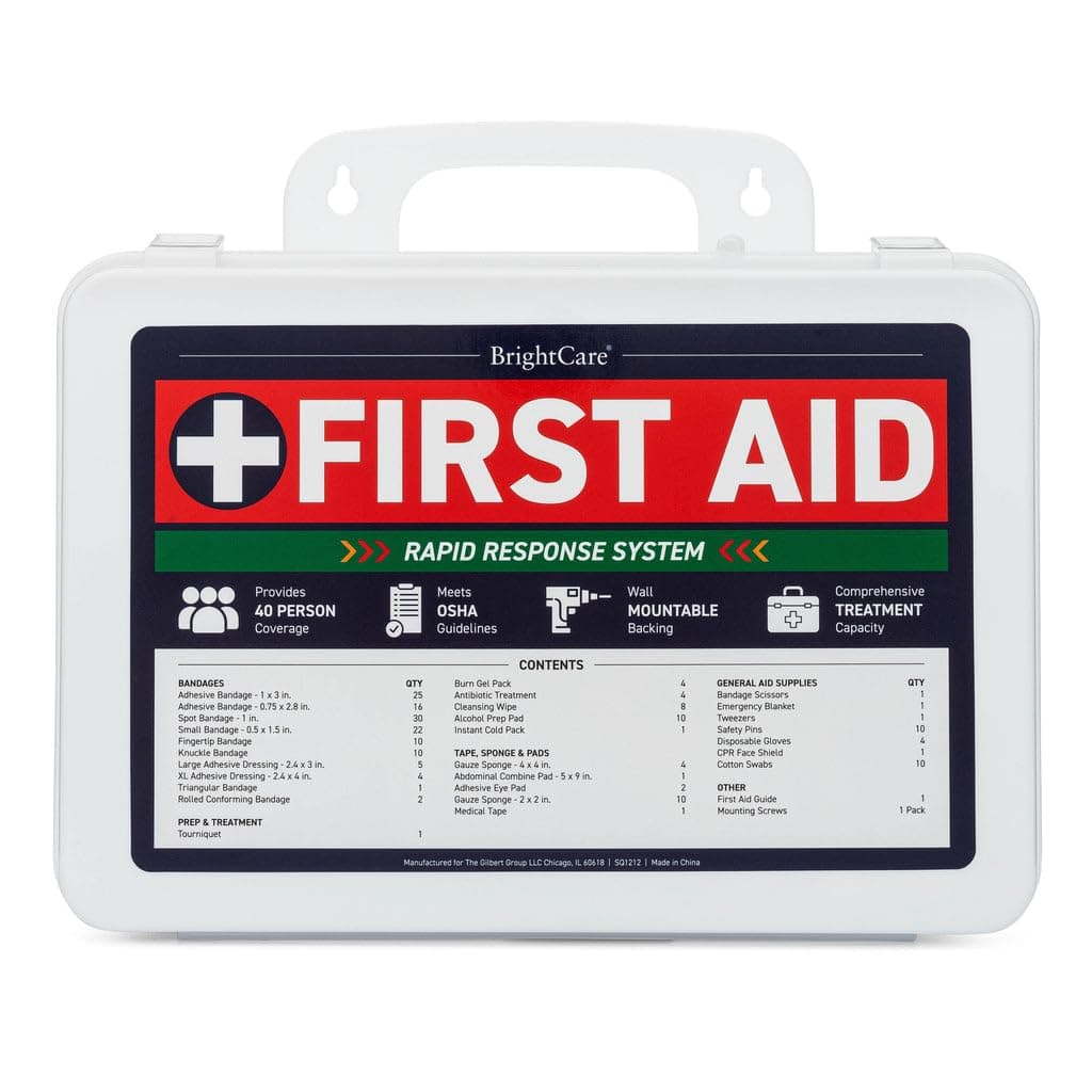 OSHA Compliant First Aid Kit, 200 Piece, Wall Mountable & Portable - Medium Case