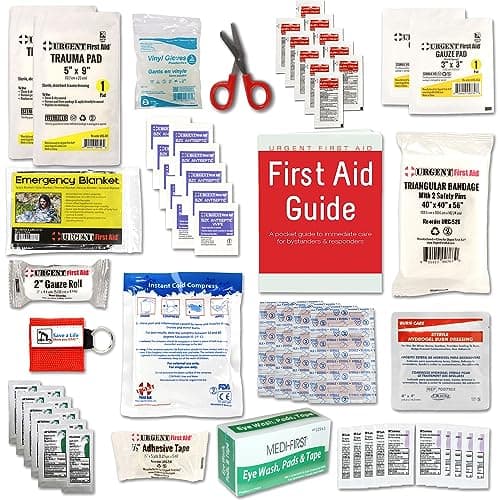 Urgent First Aid OSHA & ANSI 25-Person First Aid Kit, 79 Pieces, USA Assembled