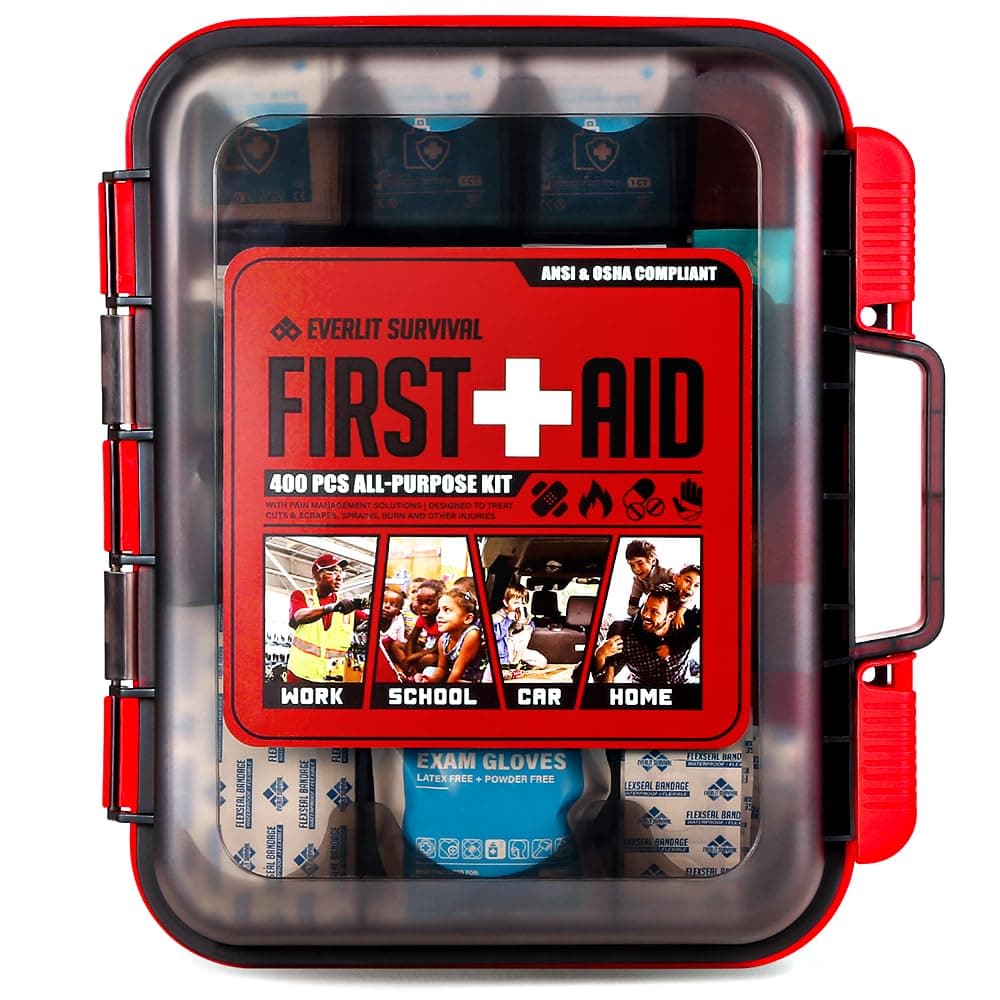 400 Piece Emergency First Aid Kit for Home, Office, School, Car, and Business