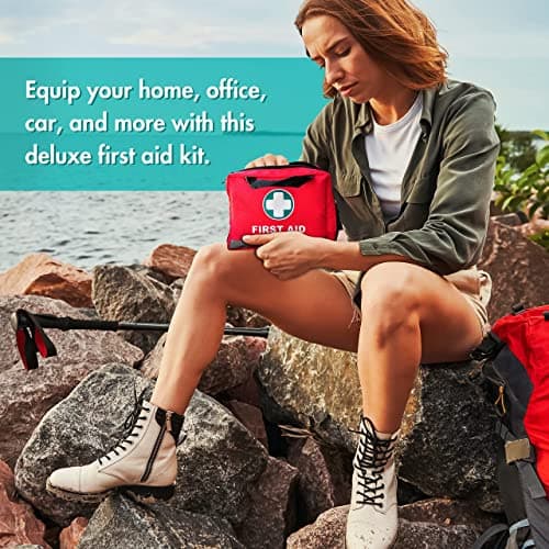 General Medi First Aid Kit - 309 Pieces, Reflective Bag, Bandages, Moleskin, Emergency Blanket
