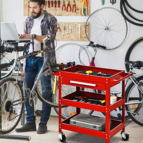 Goplus 3 Tier Rolling Tool Cart, 330 LBS Capacity