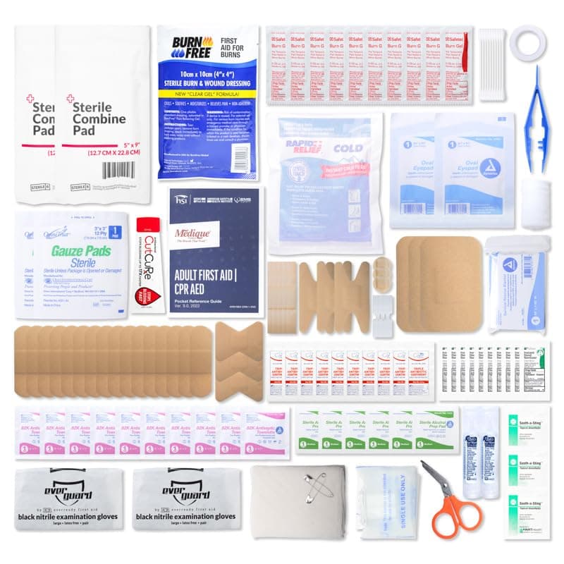 MFASCO DOT/ANSI/OSHA Compliant Vehicle First Aid Kit - 115 Pcs - Portable & Mountable - Waterproof
