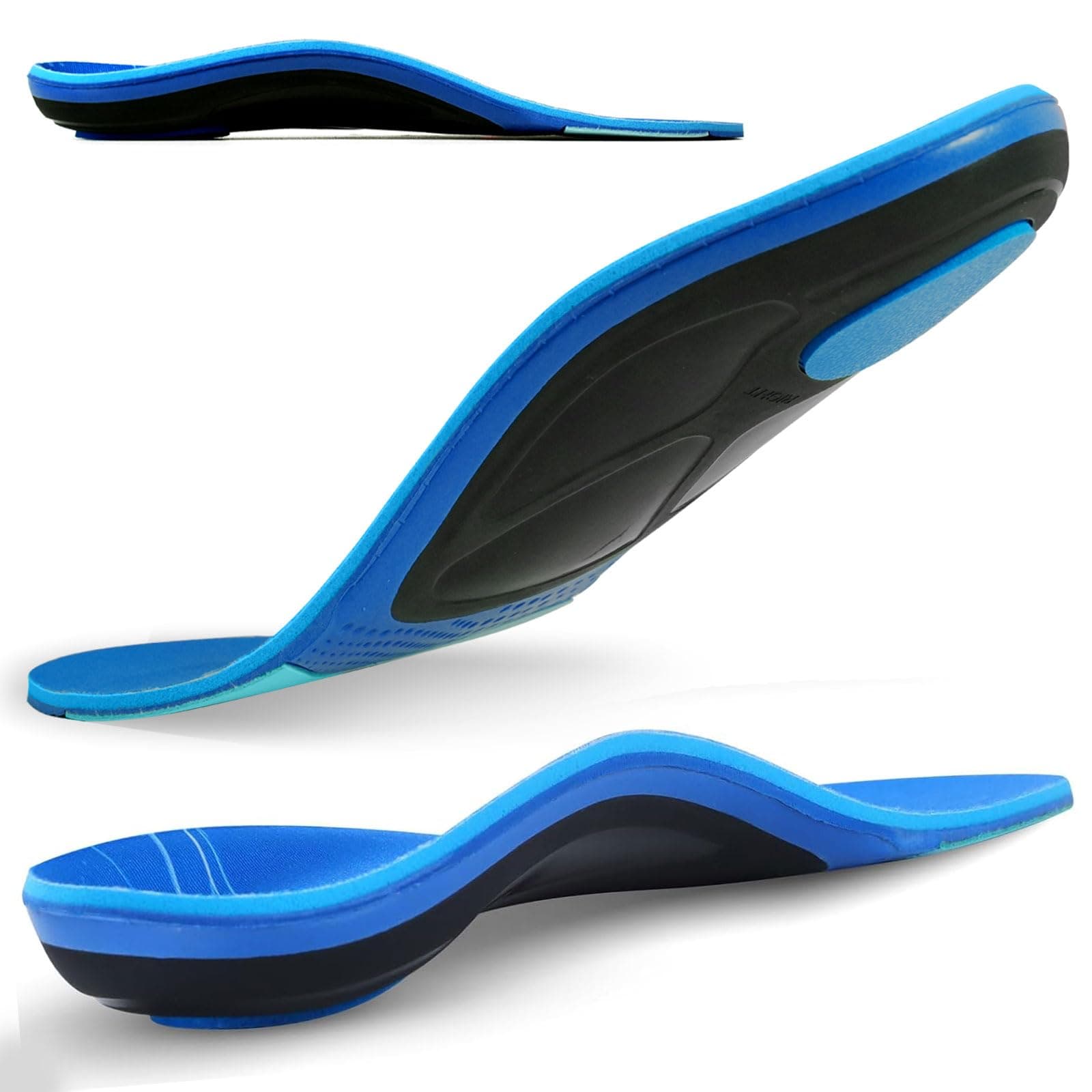High Arch Support Insoles for Plantar Fasciitis, Pain Relief by RooRuns for Men and Women