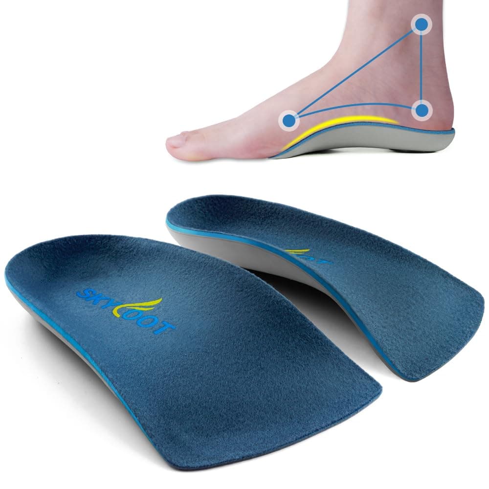 Skyfoot's 3/4 Orthotics Insoles - Arch Support, Over-Pronation Correction, XL Size