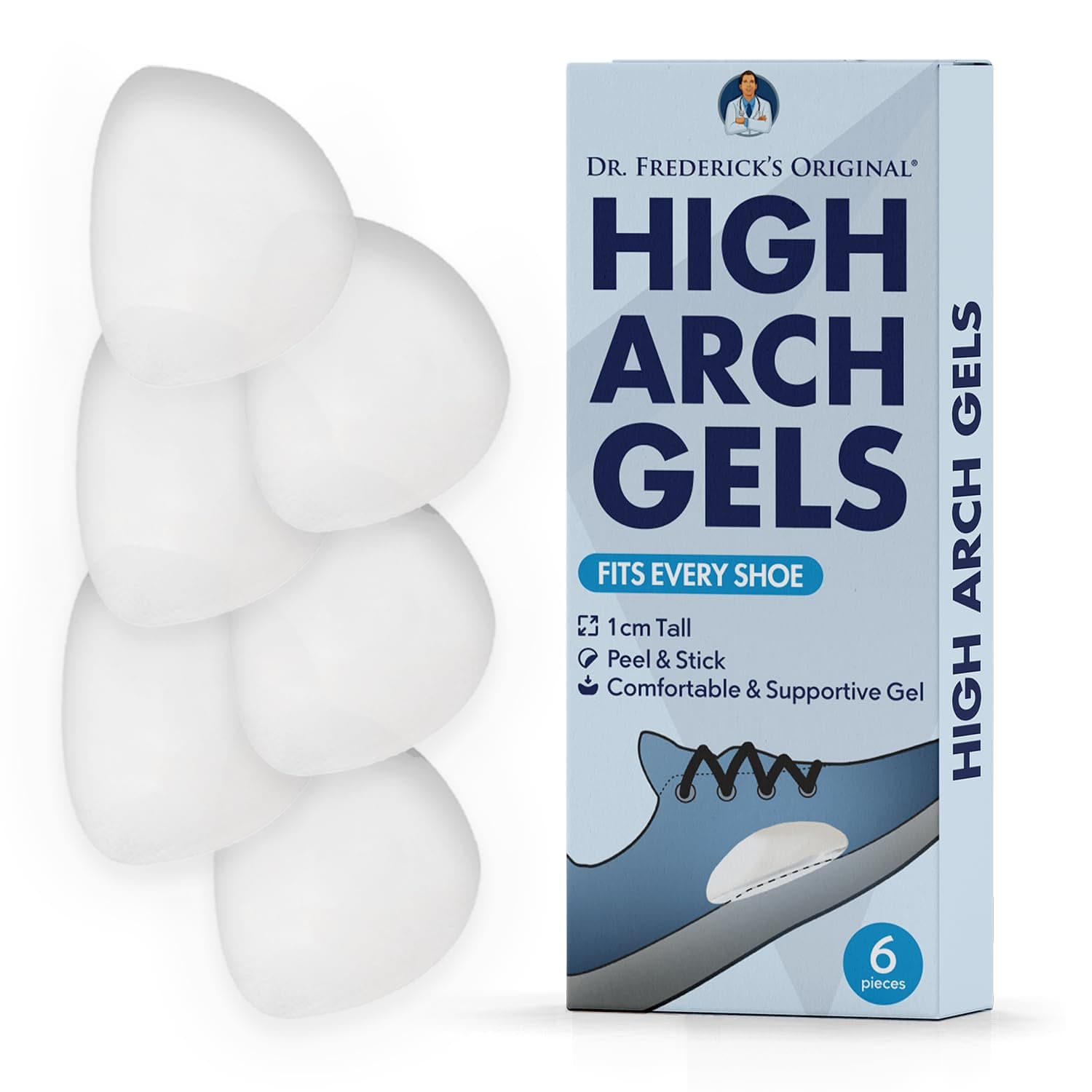 High Arch Support Insoles for Plantar Fasciitis - 6Pcs - Best for Flat Feet Relief