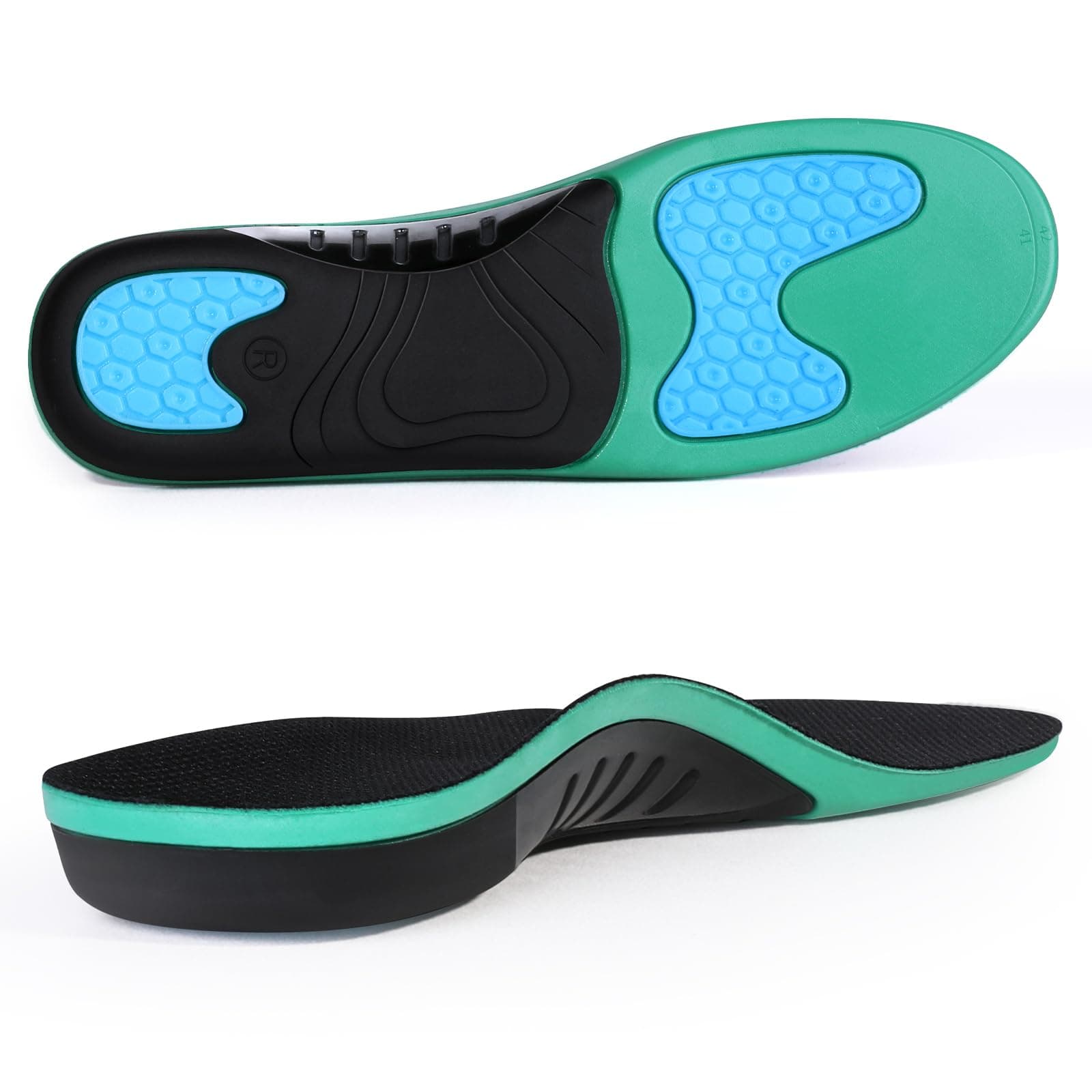 3ANGNI High Arch Support Insoles for Plantar Fasciitis Relief and Flat Feet Pain Relief