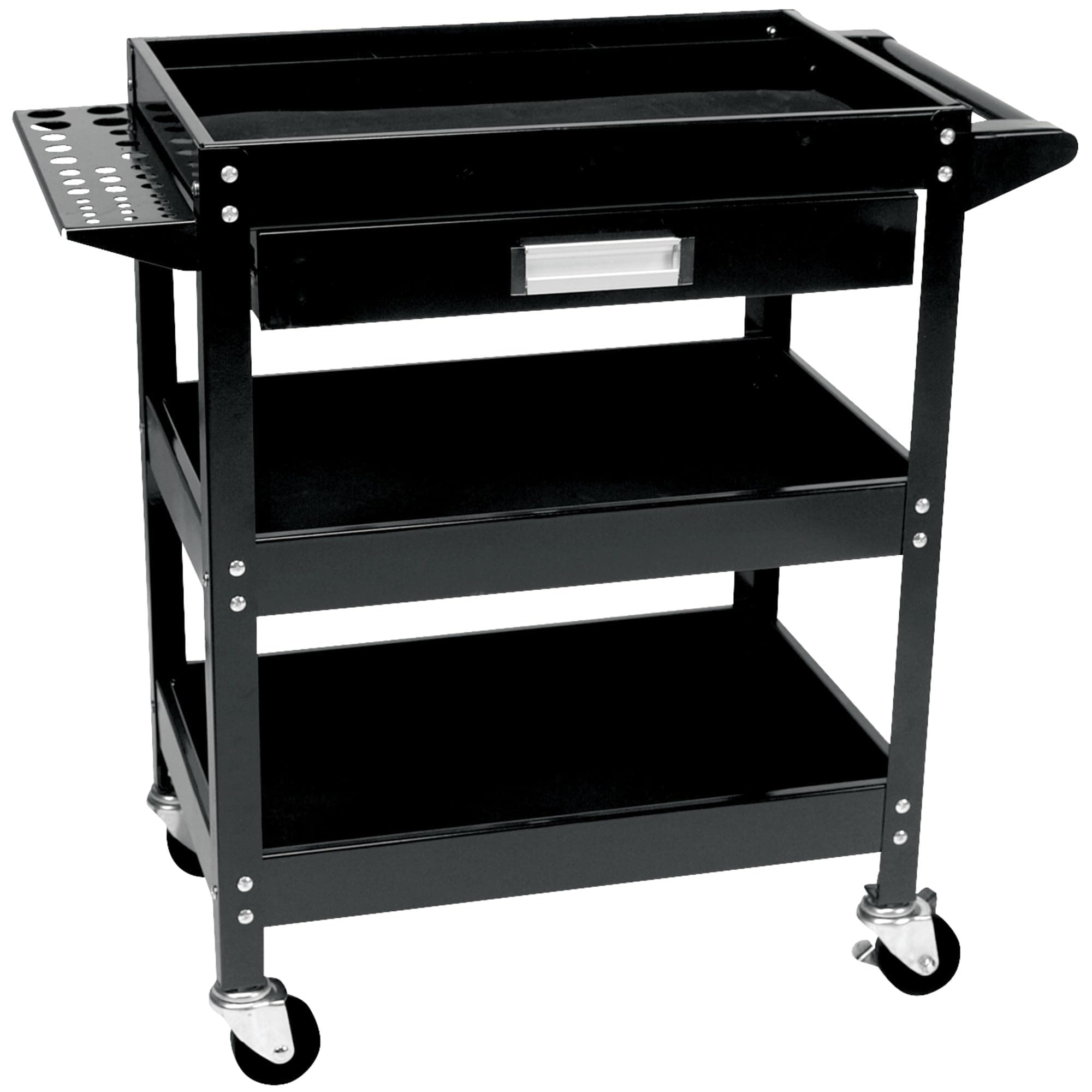 Sturdy W54006 23x16 Inch 3-Shelf Utility Cart with Drawer