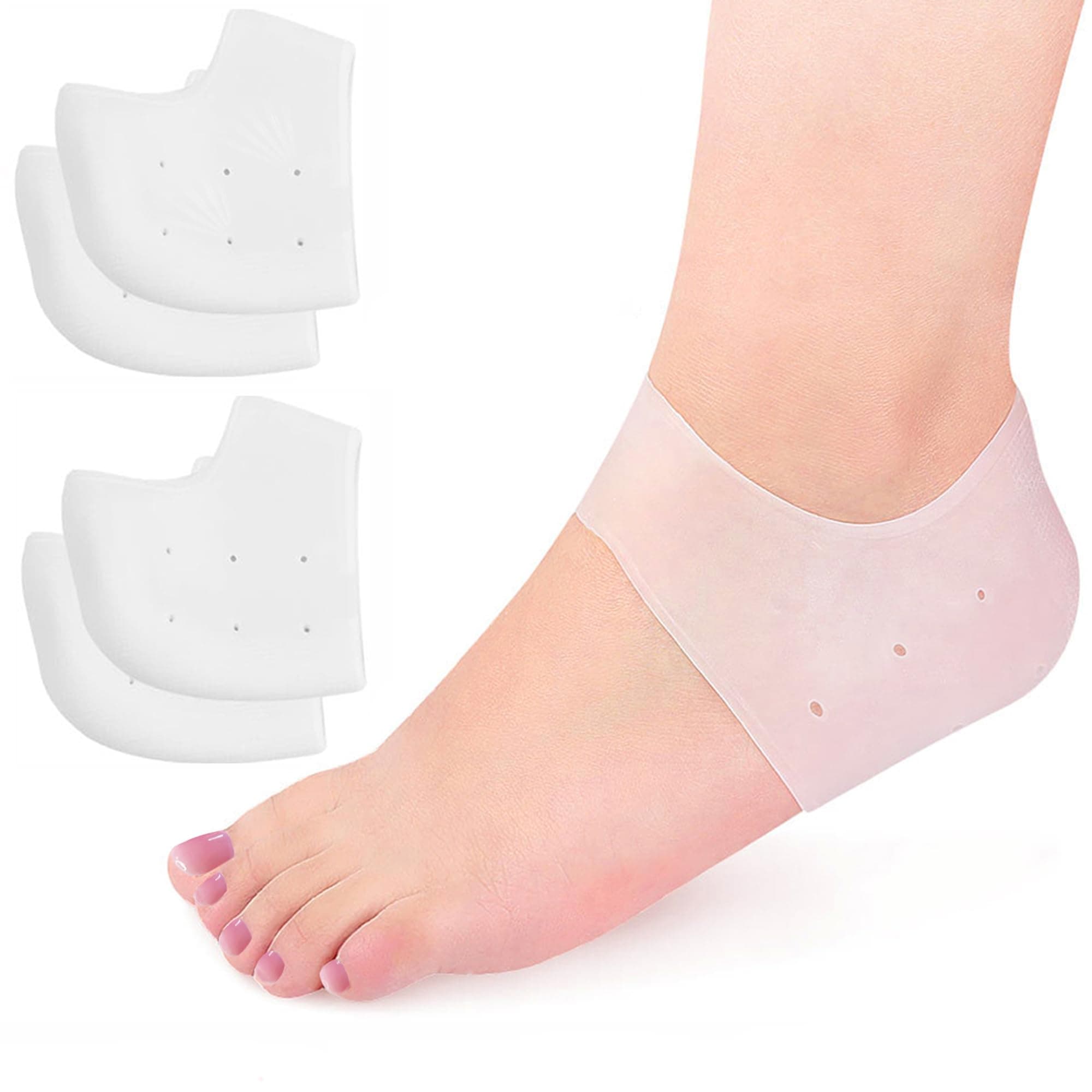 Gel Heel Cups for Men & Women, Breathable Heel Protectors for Foot Conditions
