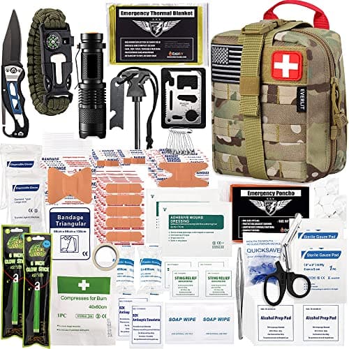 250 Piece Survival First Aid Kit for Outdoor Emergencies — Camo