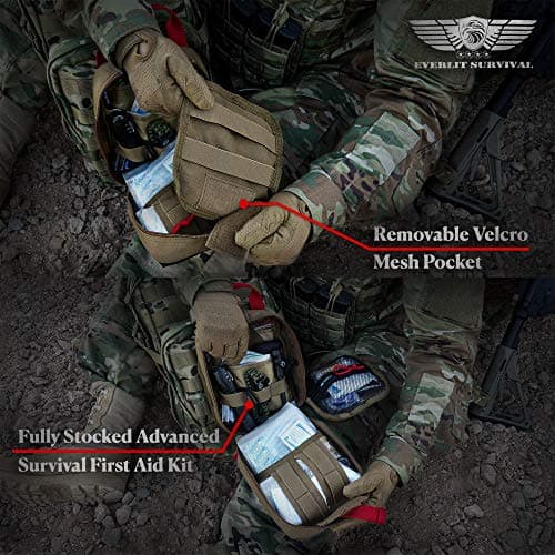 EVERLIT Upgraded Survival First Aid Kit with 1000D Nylon Pouch for Emergency, Outdoor, and Home Use