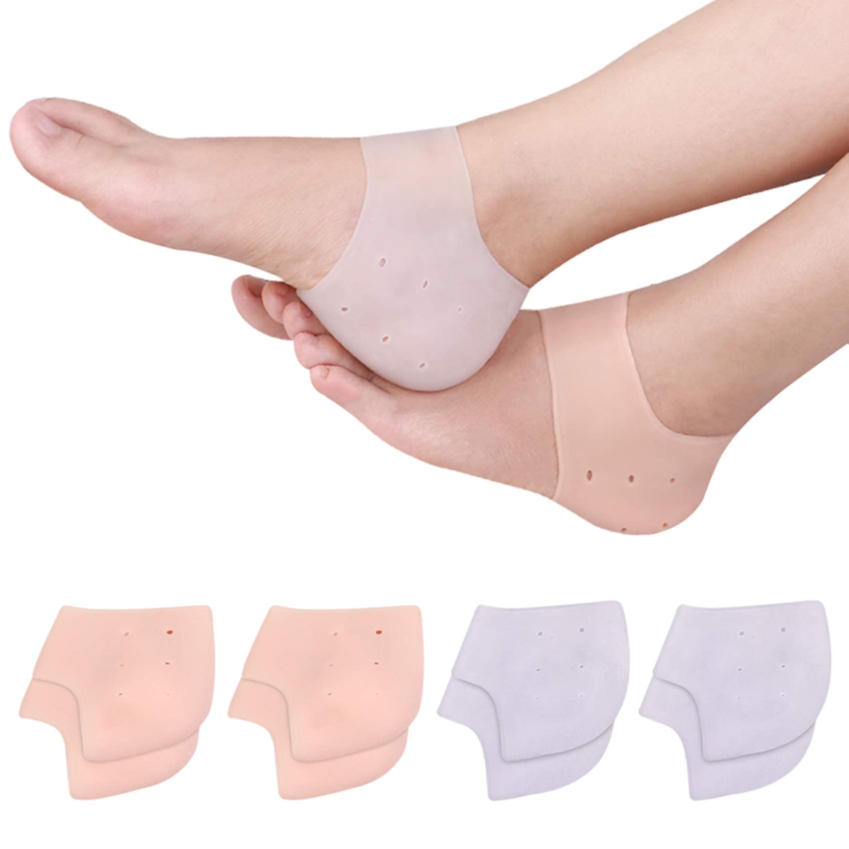 Unisex Silicone Heel Cups for Pain Relief and Cracked Heels