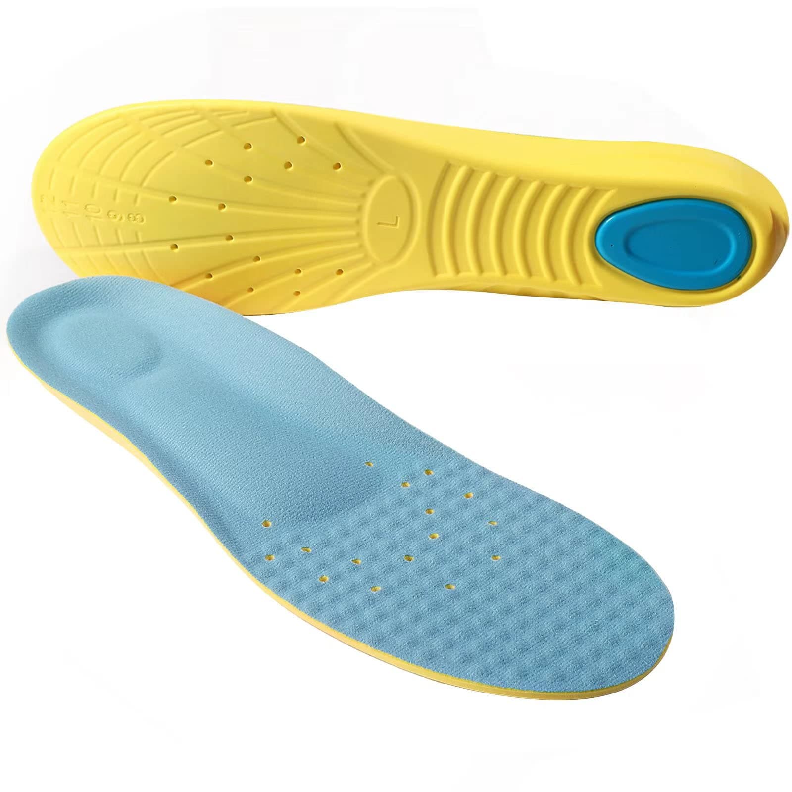 Memory Foam Insoles for Men Women Kids, Shock Absorption Pain Relief Breathable PU