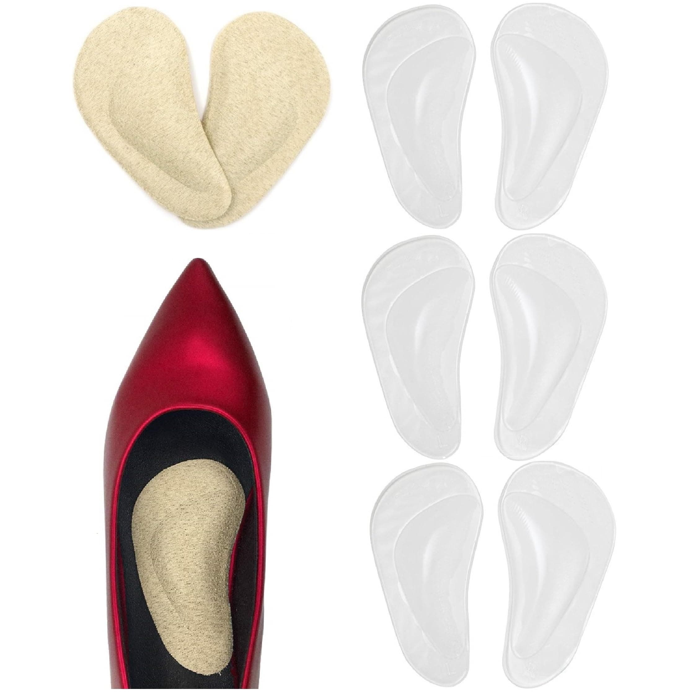 FLORNO Arch Support Shoe Insoles for Flat Feet & Plantar Fasciitis - Unisex, 4 Pairs
