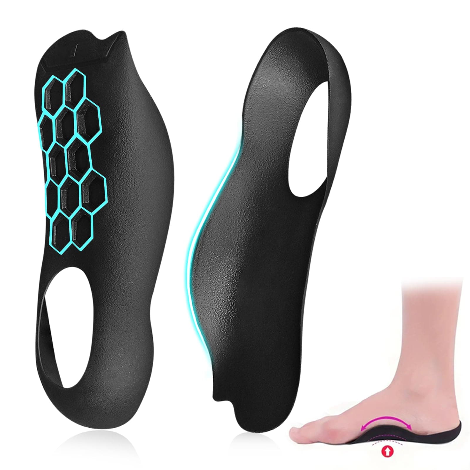 Plantar Fasciitis Relief Arch Supports for Flat Feet, X/O Leg Correction, Comfortable Foot Care